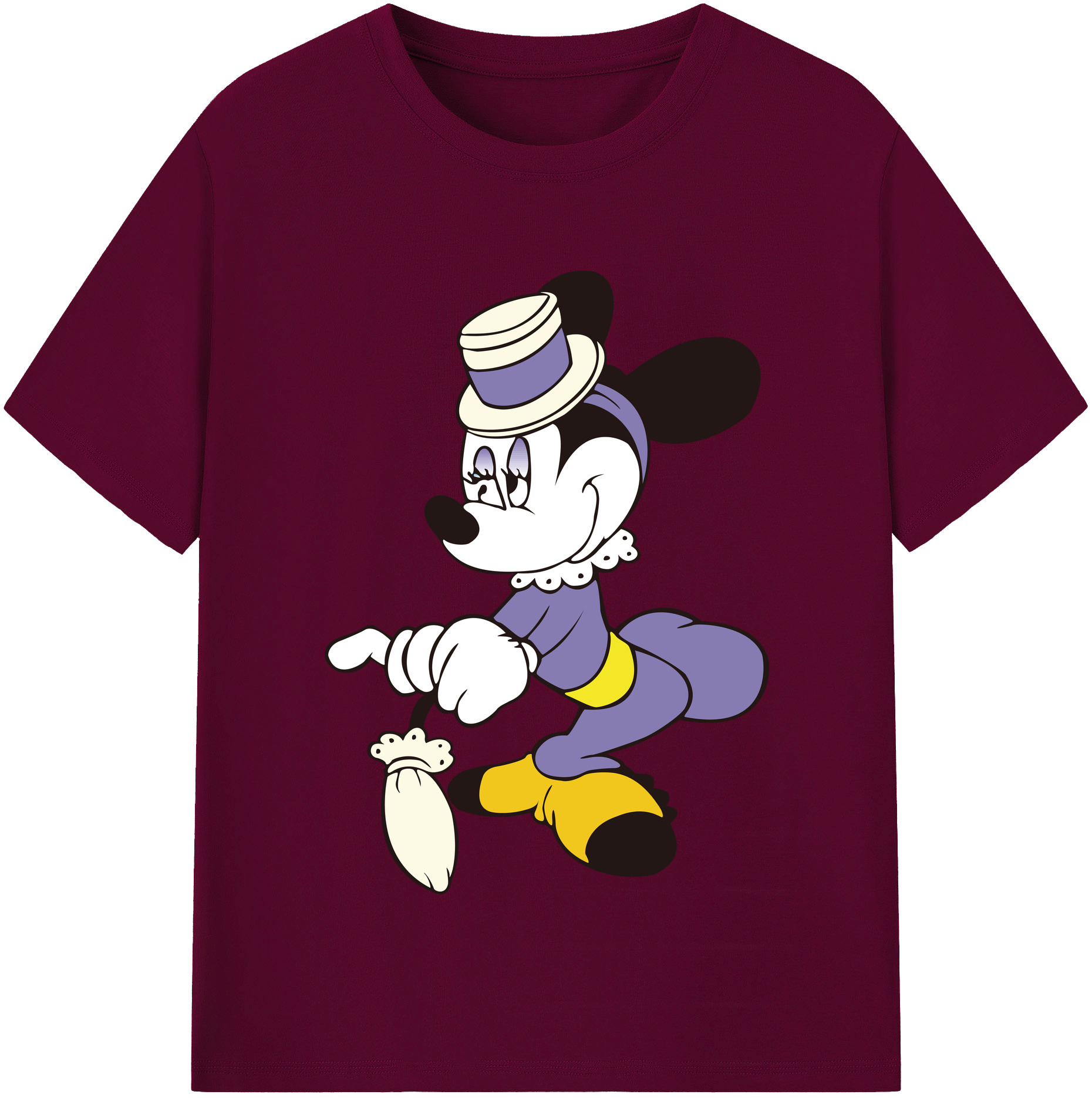 （画像用） ミッキーマウス Mickey Mouse レディースカジュアルプリントTシャツ（綿100％）